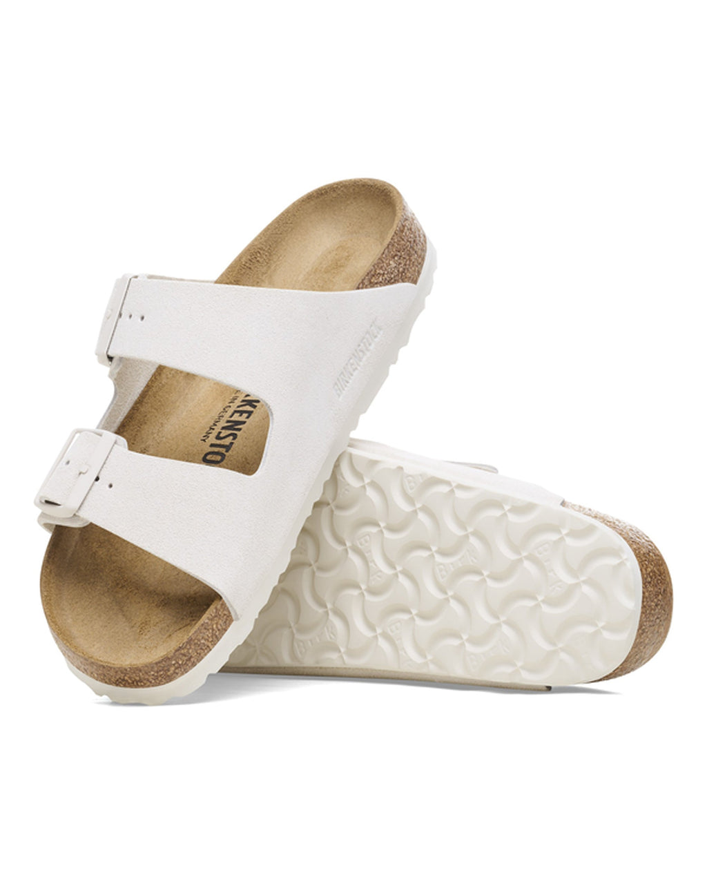 Arizona Antique White Suede Leather Sandals