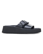 Almina Exquisite Black Leather Sandals