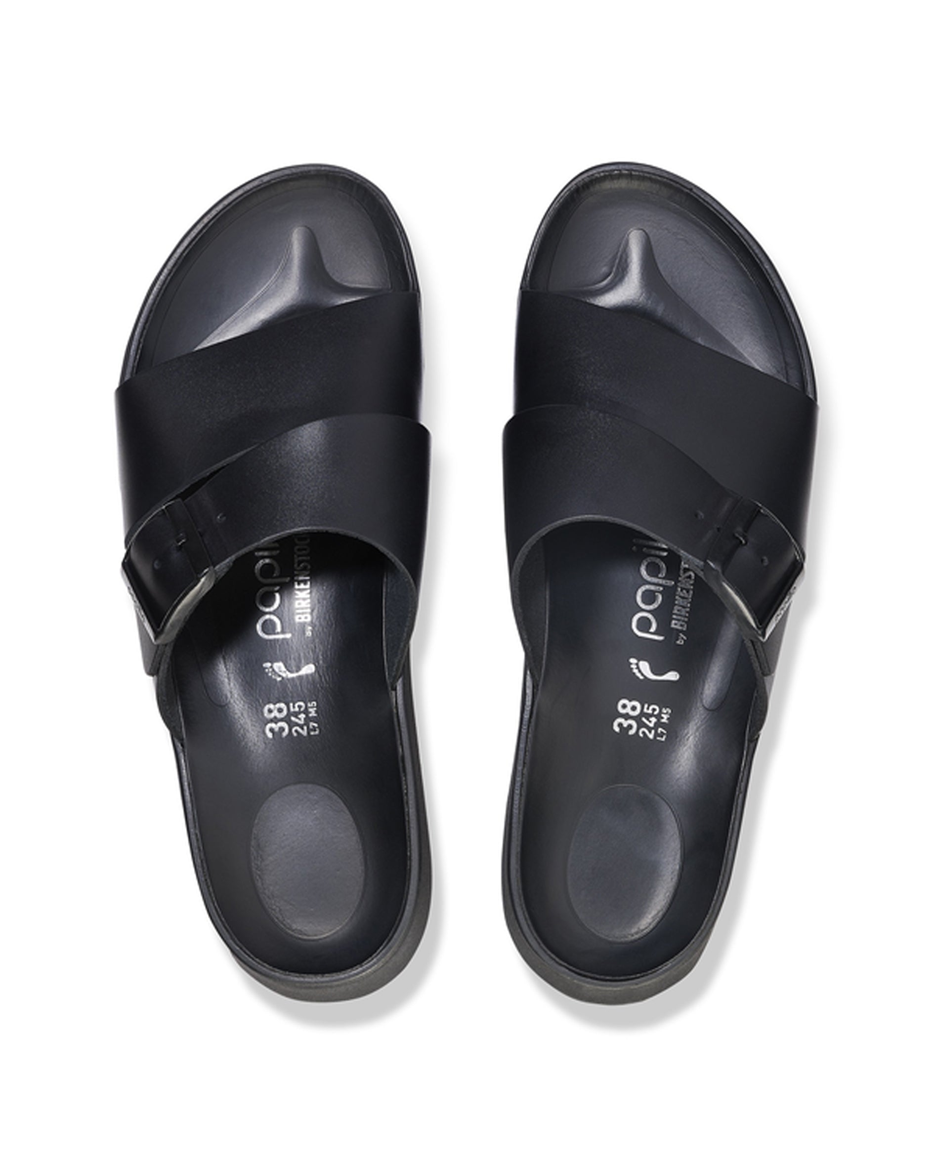 Almina Exquisite Black Leather Sandals
