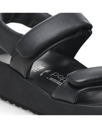 Theda Exquisite Black Leather Sandals