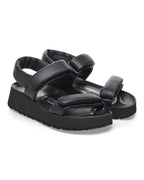 Theda Exquisite Black Leather Sandals