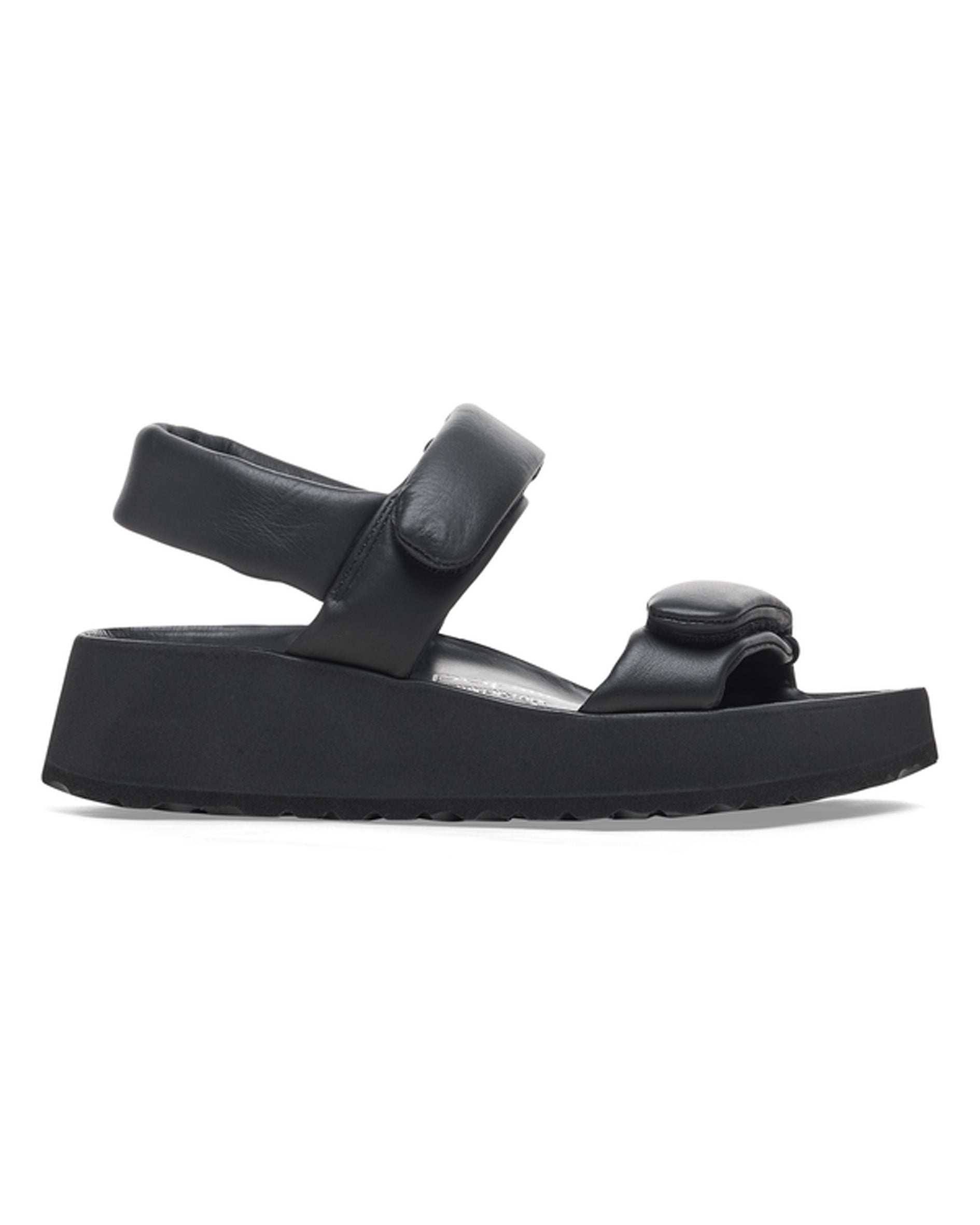 Theda Exquisite Black Leather Sandals