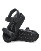 Theda Exquisite Black Leather Sandals
