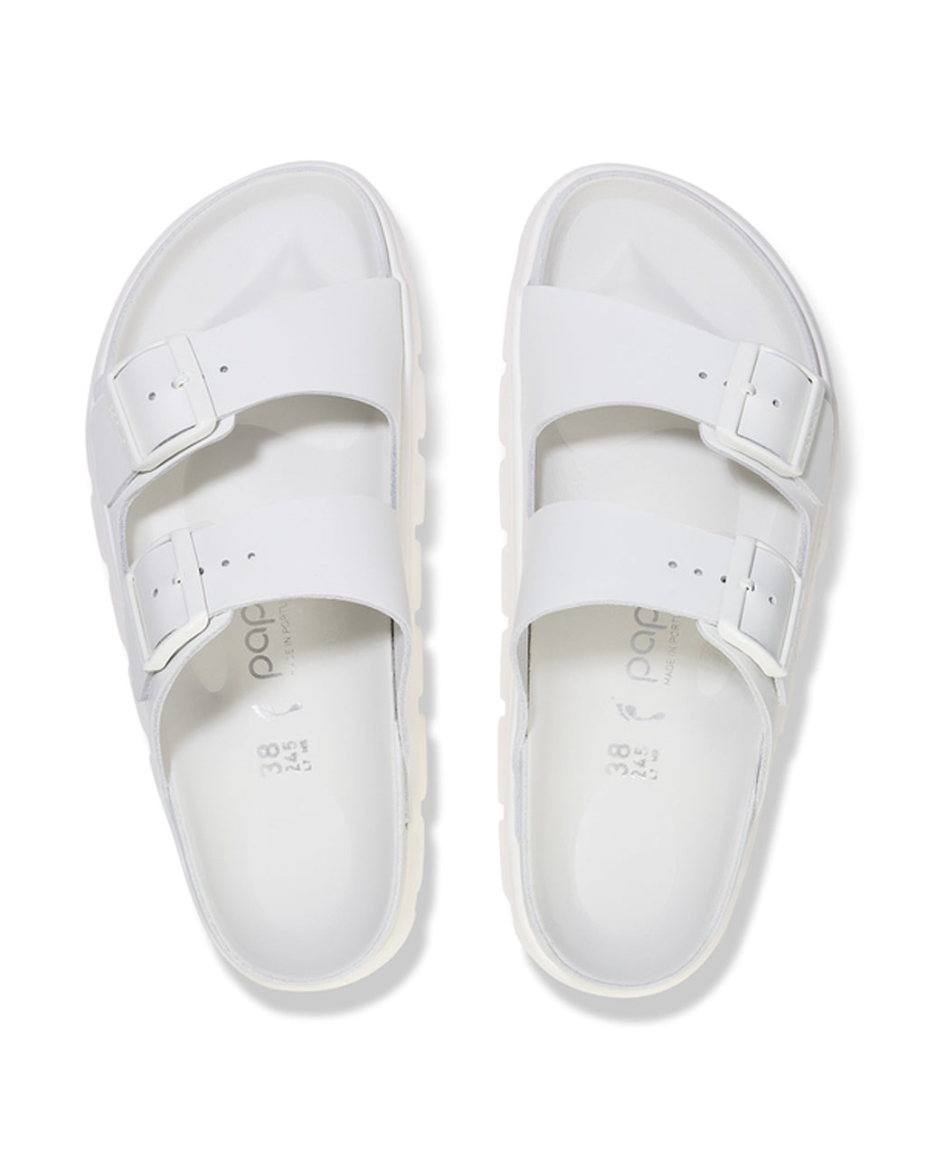 Arizona Chunky Exquisite White Leather Sandals