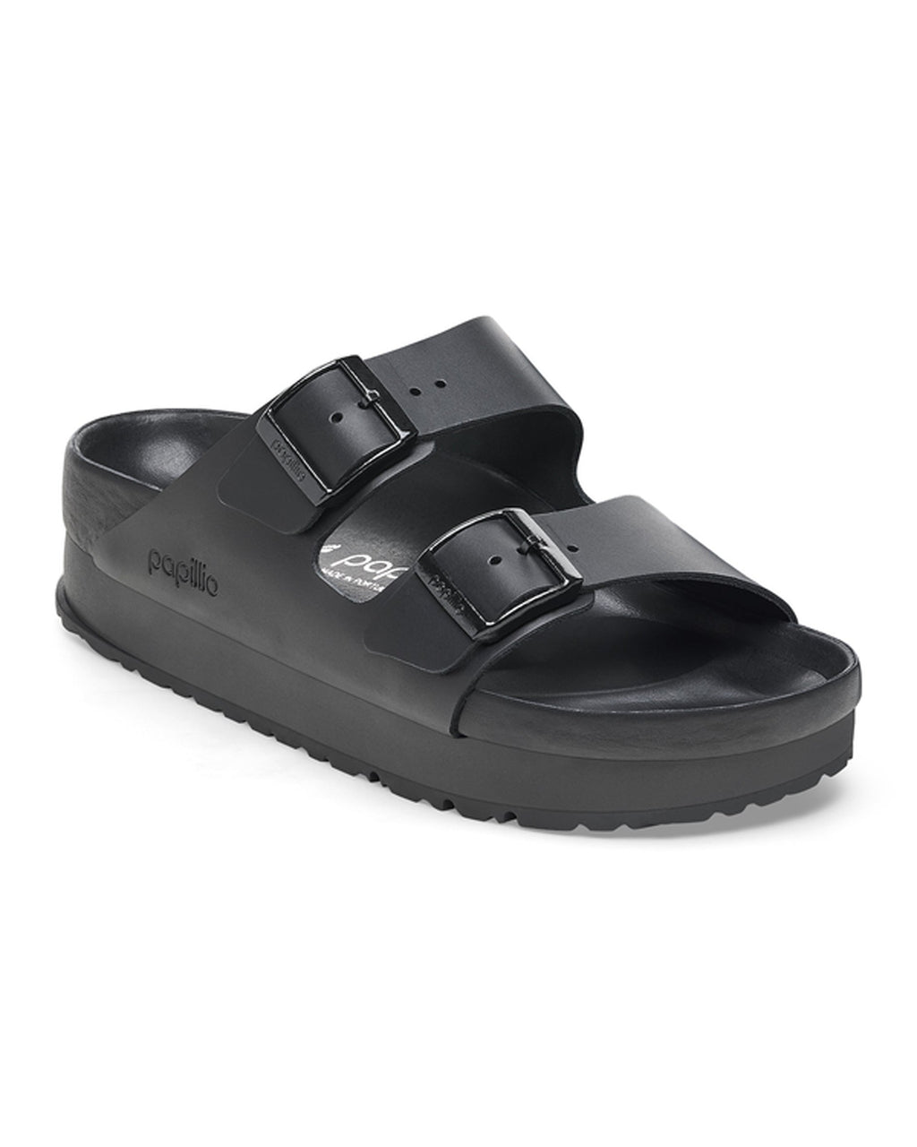 Arizona Platform Flex Exquisite Black Leather Sandals