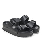 Arizona Platform Flex Exquisite Black Leather Sandals