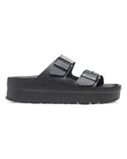 Arizona Platform Flex Exquisite Black Leather Sandals