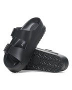 Arizona Platform Flex Exquisite Black Leather Sandals
