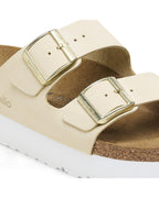 Arizona Platform Flex Ecru Nubuck Leather Sandals