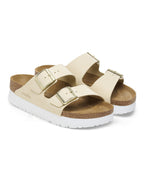 Arizona Platform Flex Ecru Nubuck Leather Sandals