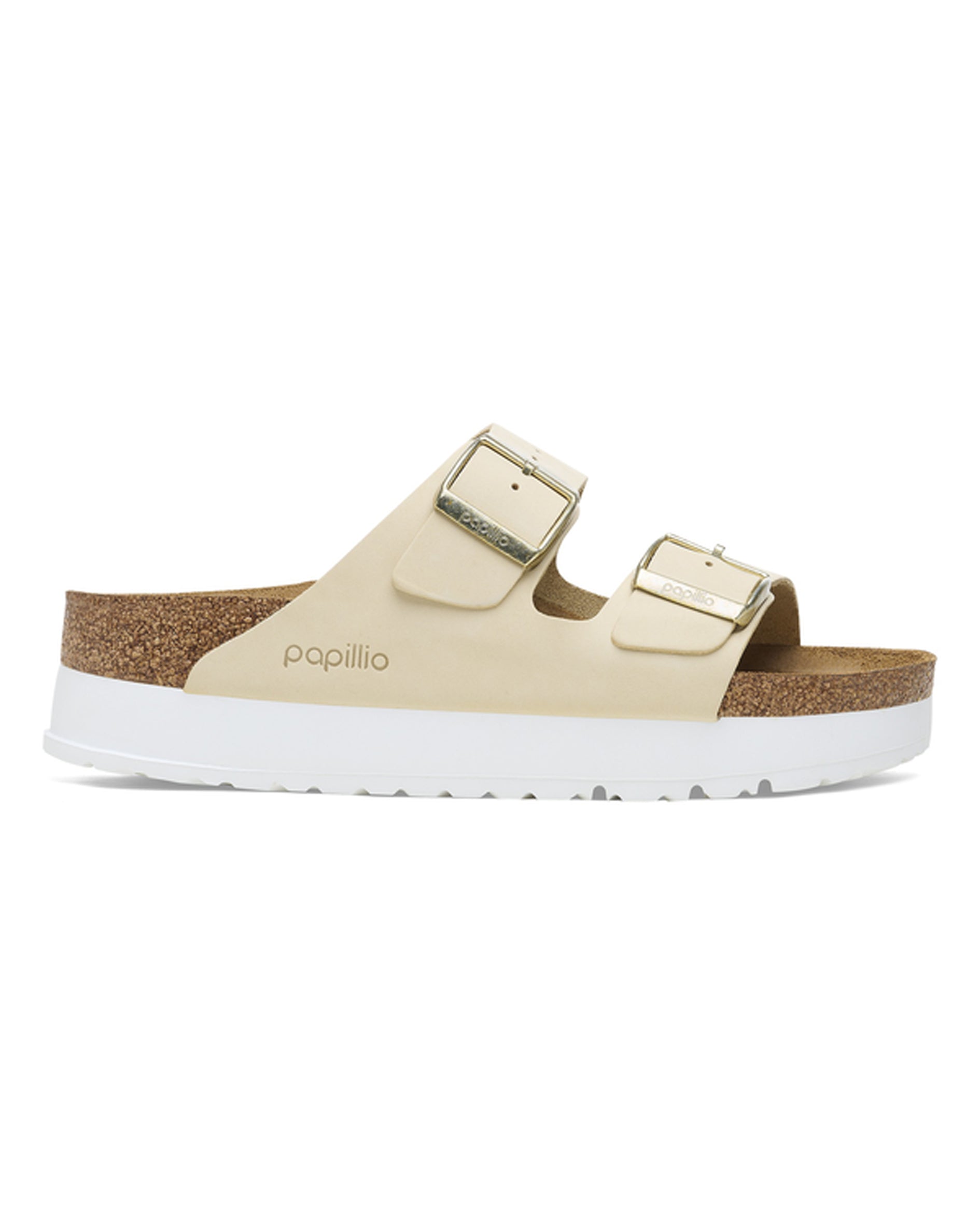 Arizona Platform Flex Ecru Nubuck Leather Sandals