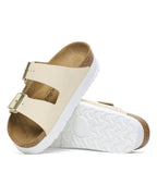 Arizona Platform Flex Ecru Nubuck Leather Sandals