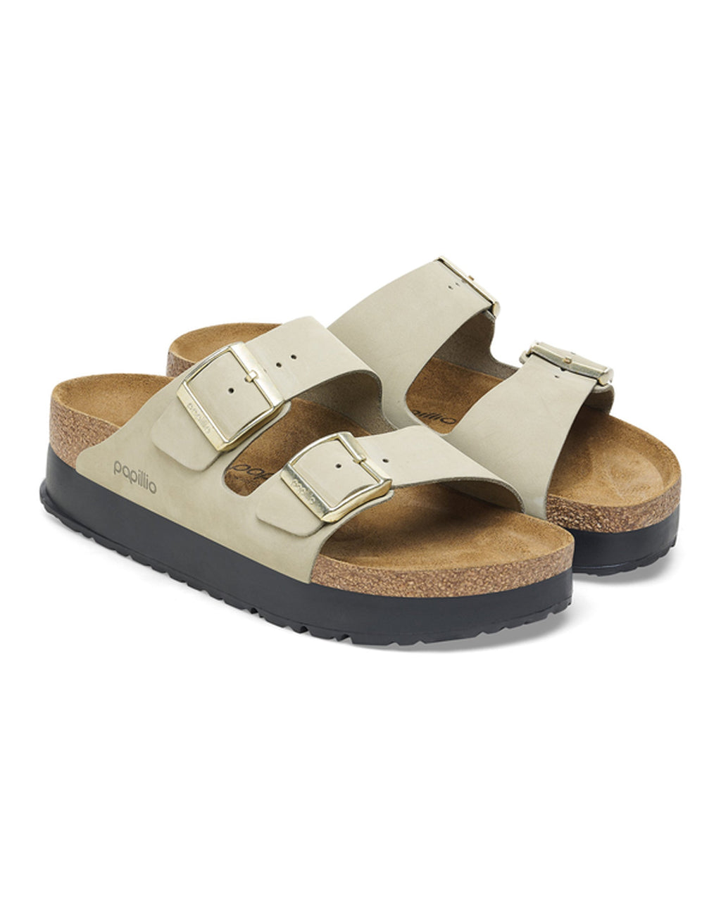Arizona Platform Flex Eucalyptus Nubuck Leather Sandals