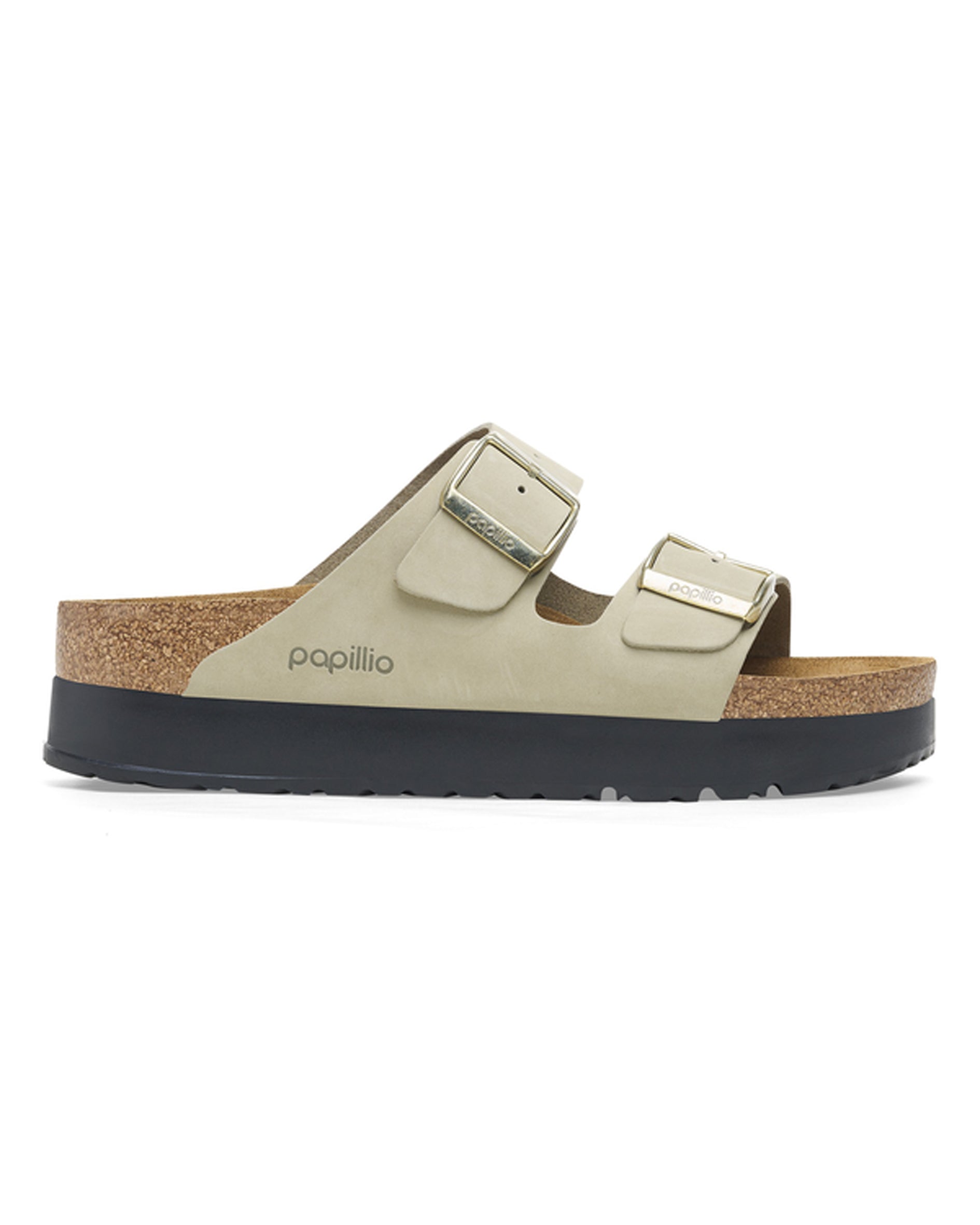 Arizona Platform Flex Eucalyptus Nubuck Leather Sandals