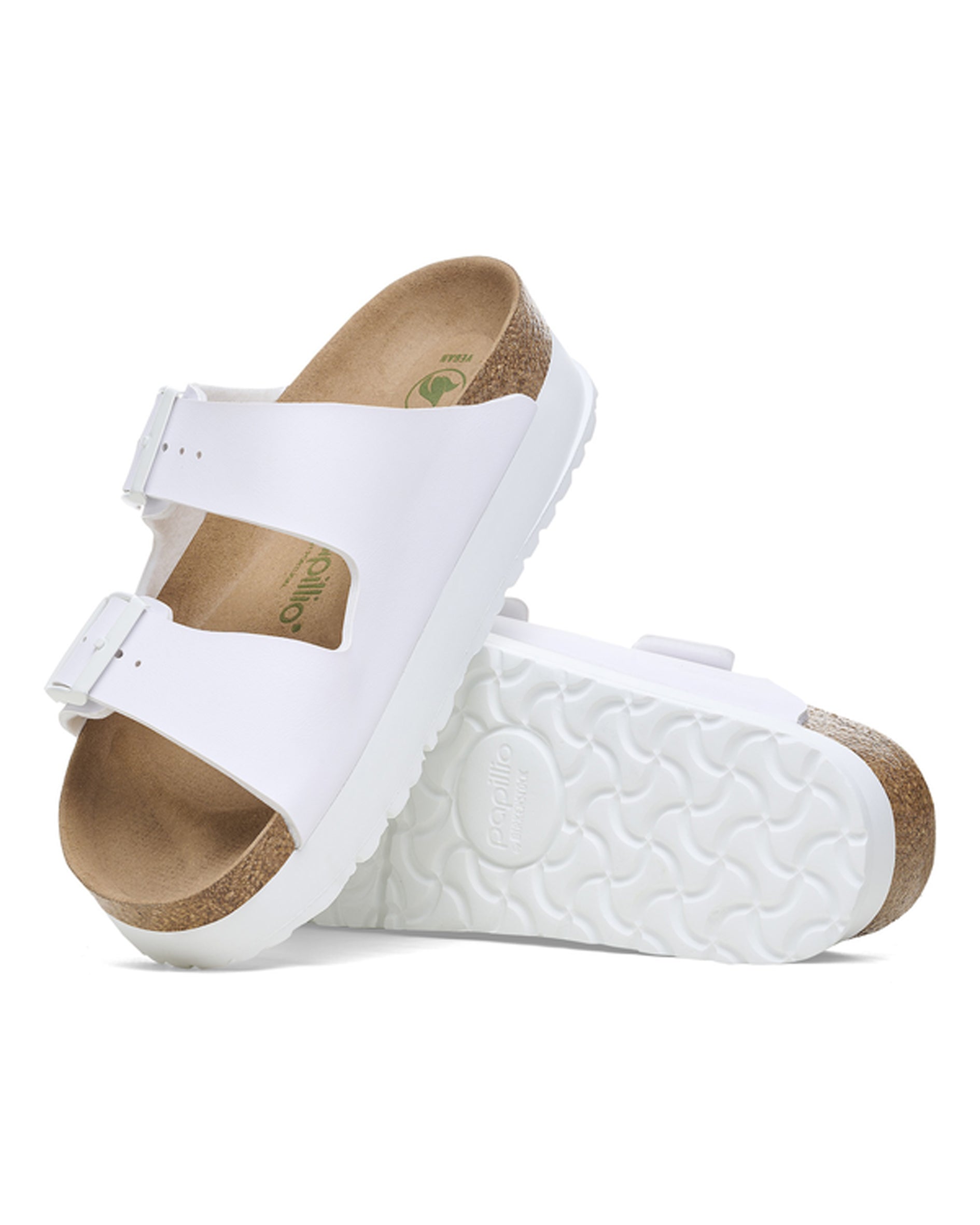 Arizona Platform Flex White Vegan Birko-Flor Sandals