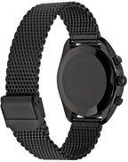 Tissot T Classic PR 100 Chronograph Black Dial Black Mesh Bracelet Watch For Men - T101.417.33.051.00