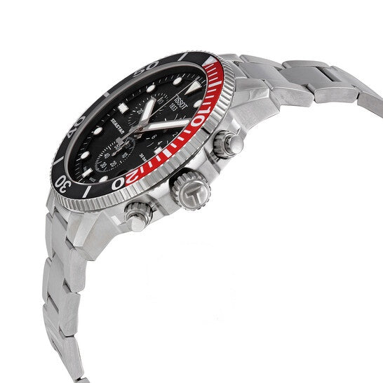 Tissot Seastar 1000 Chronograph Black Dial Silver Steel Strap Watch For Men - T120.417.11.051.01