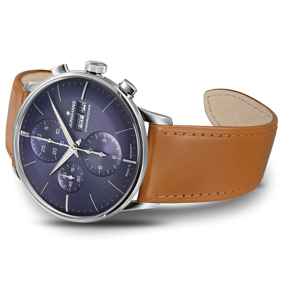 Junghans Meister Chronoscope Men's Blue/Brown Watch