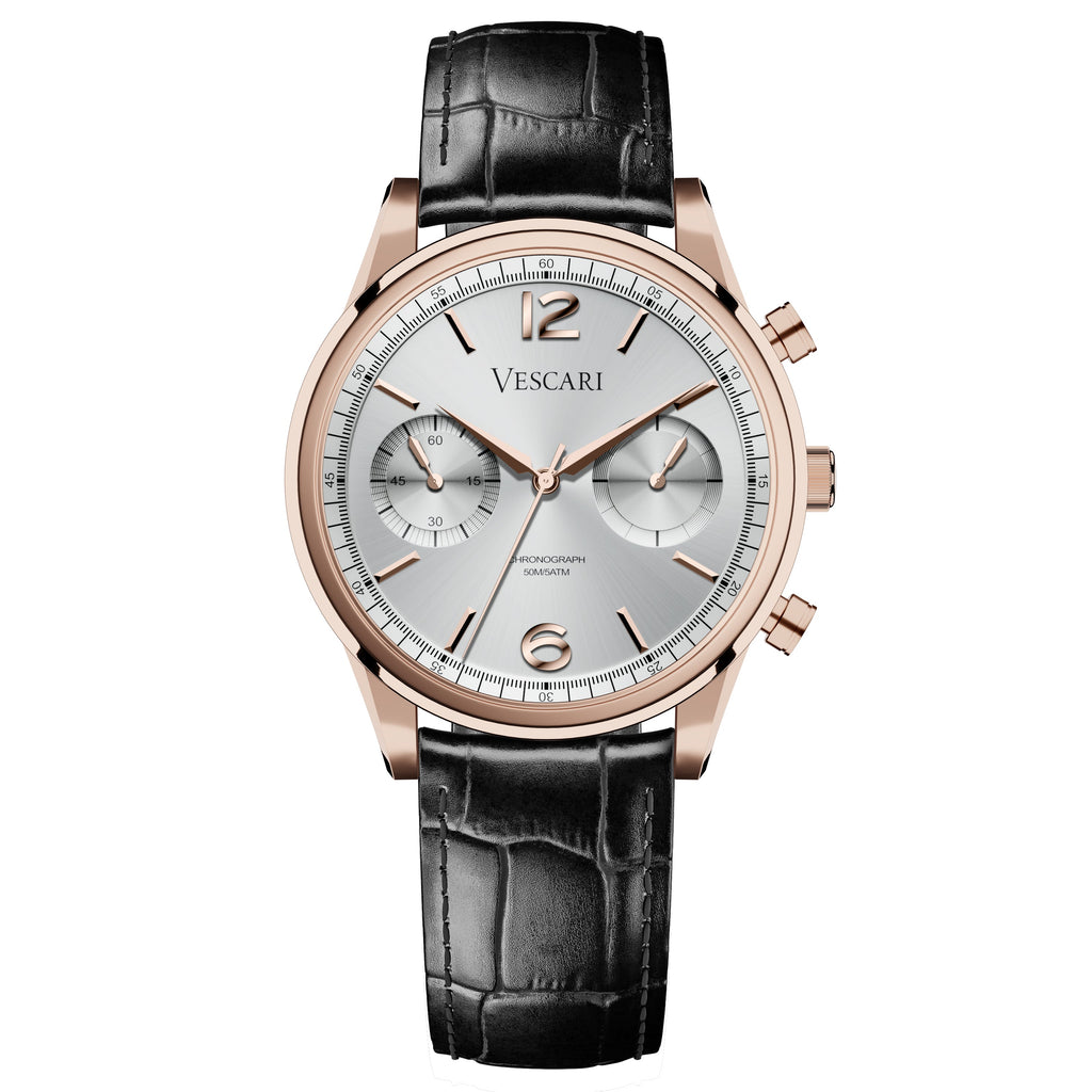 Vescari Chestor Rosegold Black Chronograph Watch