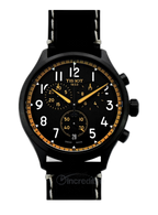Tissot Chrono XL Vintage Chronograph Black Dial Black Leather Strap Watch For Men - T116.617.36.052.02
