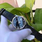Tissot T Classic Luxury Powermatic 80 Black Dial Black Leather Strap Watch For Men - T086.408.16.051.00