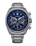 Citizen Eco-Drive Blue Dial Chronograph Dark Stainless Steel Watch CA4560-81L