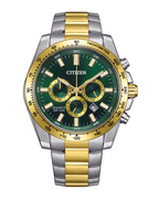 Citizen Quartz Sports Chronograph Green Dial  Two-Tone Men's Watch AN8234-58X