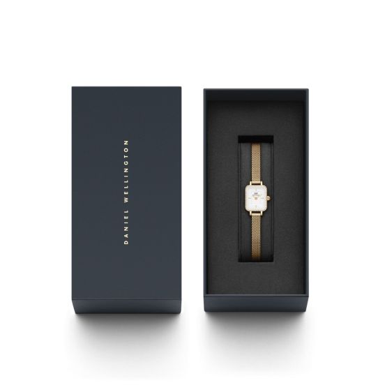 Daniel Wellington Quadro Mini Lumine Bezel Gold Watch