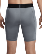 Men's Dri-FIT Fitness Long Pro Shorts :Smoke Grey | Black
