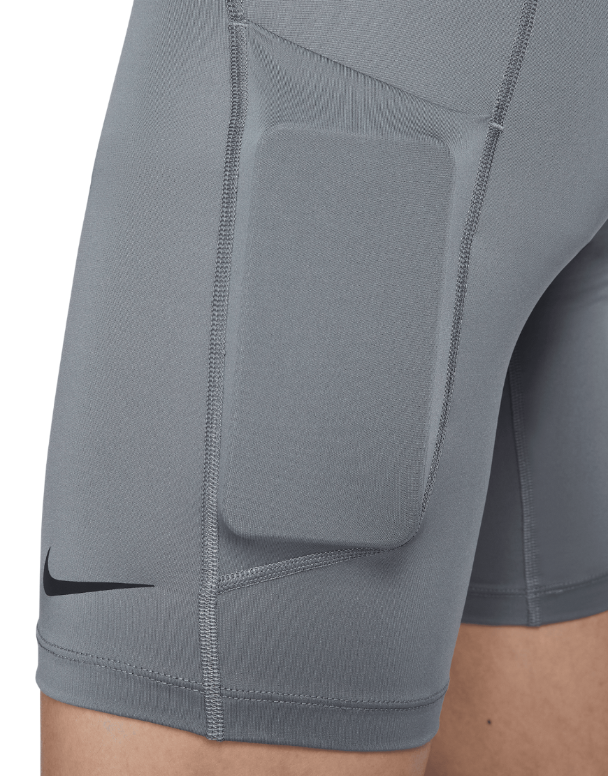 Men's Dri-FIT Fitness Long Pro Shorts :Smoke Grey | Black