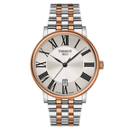 Tissot T Classic Carson Premium Silver Dial Two Tone Steel Strap Watch For Men - T122.410.22.033.00