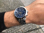 Tissot PRC 200 Chronograph Quartz Blue Dial Silver Steel Strap Watch For Men - T114.417.11.047.00
