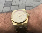 Tissot PRX Powermatic 80 Gold Dial Gold Steel Strap Watch for Men - T137.407.33.021.00