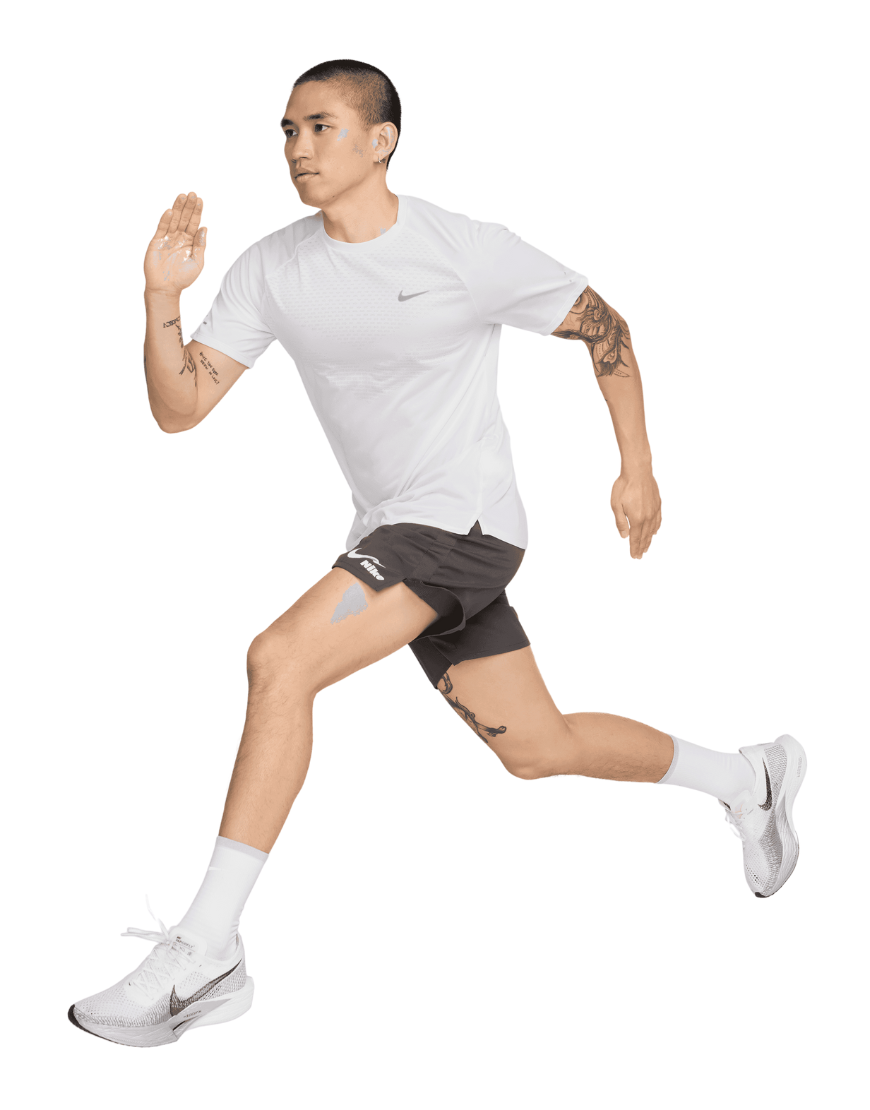 Men's Dri-FIT ADV Short-Sleeve Stride Running Top :White | Reflective Silver