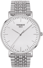 Tissot T Classic Everytime Large White Dial Silver Steel Strap Watch for Men - T109.610.11.031.00