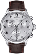 Tissot T Sport Chrono XL Classic Silver Dial Brown Leather Strap Watch For Men - T116.617.16.037.00