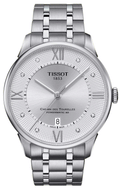 Tissot Chemin Des Tourelles Powermatic 80 Diamonds Silver Dial Silver Steel Strap Watch for Men - T099.407.11.033.00