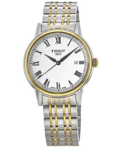 Tissot T Classic Carson Quartz White Dial Two Tone Steel Strap Watch for Men - T085.410.22.013.00