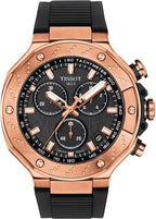 Tissot T Race Chronograph Black Dial Black Rubber Strap Watch For Men - T141.417.37.051.00