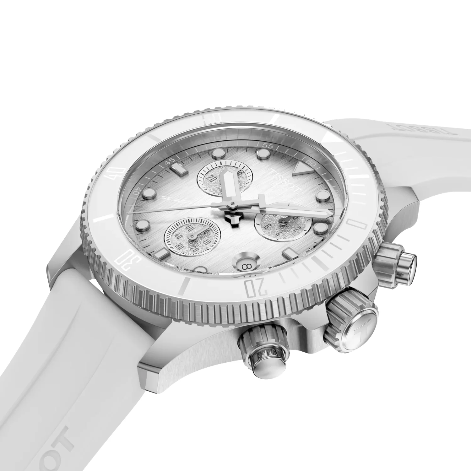 Tissot Seastar 1000 Chronograph Grey Dial White Rubber Strap Watch for Men - T120.217.17.011.00