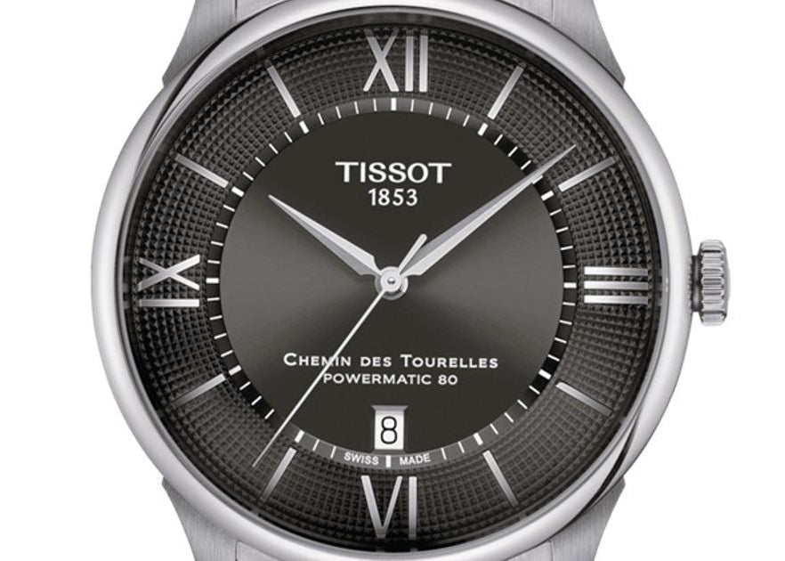Tissot Chemin Des Tourelles Powermatic 80 Grey Dial Silver Steel Strap Watch for Men - T139.407.11.068.00