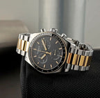 Tissot PR516 Chronograph Black Dial Two Tone Steel Strap Watch for Men - T149.417.22.051.00