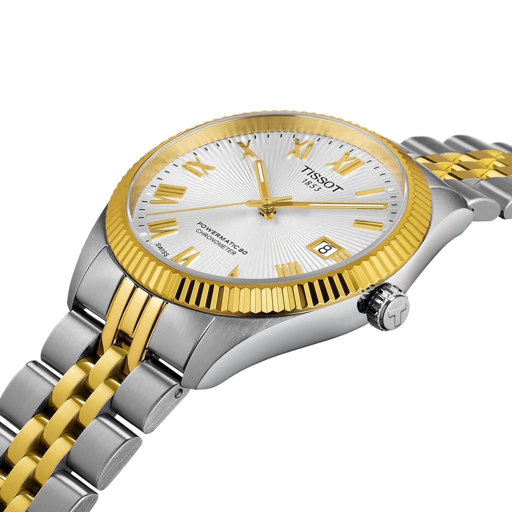 Tissot Ballade Powermatic 80 Cosc Silver Dial Two Tone Steel Strap Watch for Men - T156.408.22.033.00