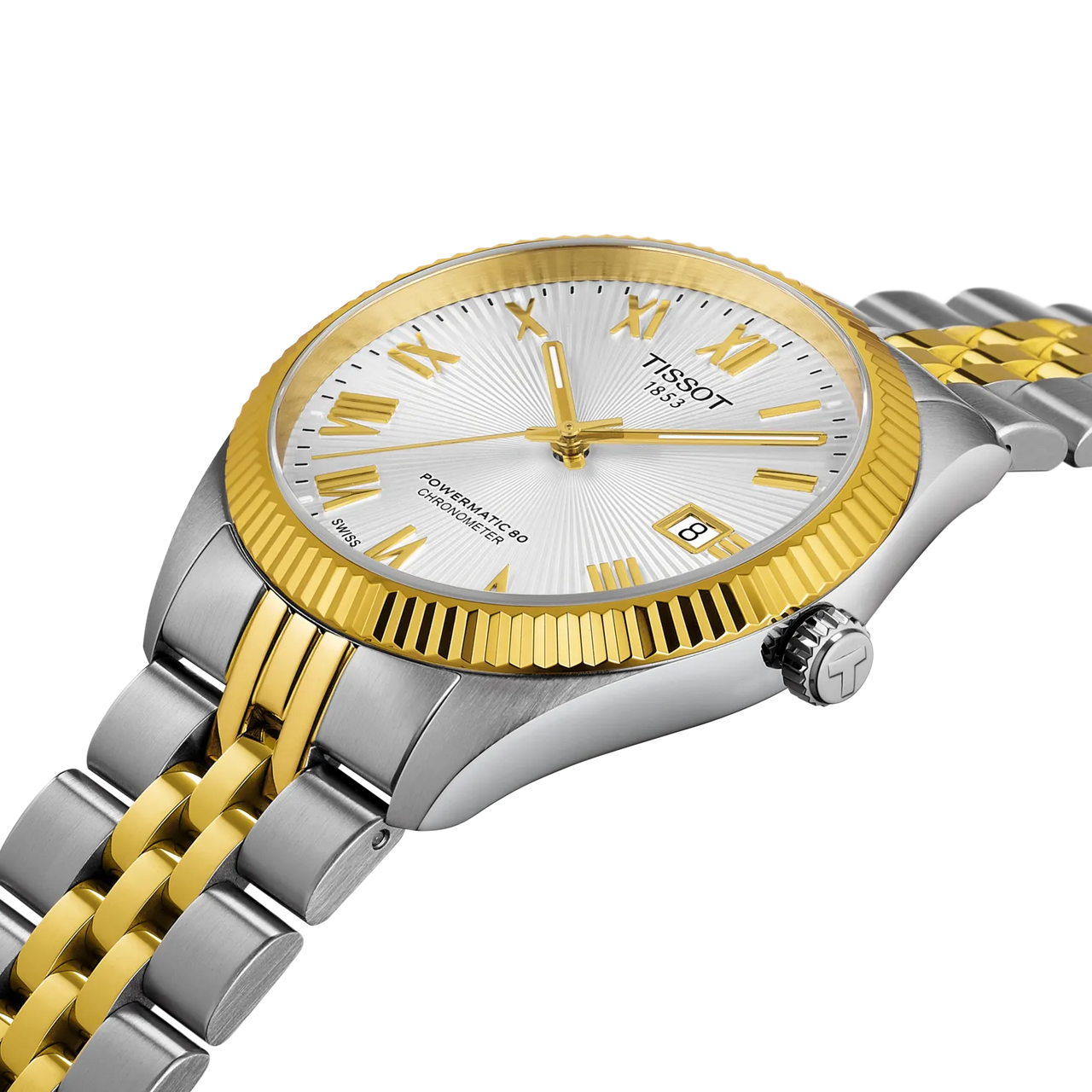 Tissot Ballade Powermatic 80 Cosc Silver Dial Two Tone Steel Strap Watch for Men - T156.408.22.033.00