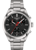 Tissot PR 100 Vuelta Chronograph Black Dial Silver Steel Strap Watch for Men - T150.417.11.051.01