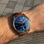 Tissot Chemin des Tourelles Automatic Powermatic 80 Blue Dial Brown Leather Strap Watch for Men - T139.407.16.041.00