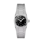 Tissot PRX Quartz Diamonds Black Dial Silver Steel Strap Watch for Women - T137.010.11.056.00