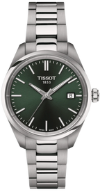 Tissot PR 100 Quartz Green Dial Silver Steel Strap Watch for Women - T150.210.11.091.00