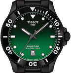Tissot Tissot Seastar 1000 Quartz Green Dial Black Steel Strap Watch for Men - T120.410.33.091.00