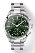 Tissot PR 100 Chronograph Green Dial Silver Steel Strap Watch for Men - T150.417.11.091.00